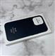 Задняя крышка Iphone 14 Pro (6.1) Leather case Wireless charging magnetic sheet под кожу без логотипа, синяя