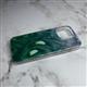 Задняя крышка Iphone 14 Pro (6.1) размытый кошачий глаз, прозрачный борт, зеленая