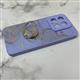 Задняя крышка Iphone 14 Pro Max (6.7) LOVE имитация стекла, кольцо-держатель со стразами, сиреневая
