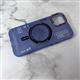 Силиконовый чехол Iphone 15 Pro MKUIONGH с MagSafe, плотный, матовый, голубой