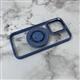 Задняя крышка Iphone 15 Pro CASE.PRO прозрачная с кольцом-MagSafe Magnetic, голубая