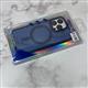 Задняя крышка Iphone 15 PINYU матово-прозрачная с MagSafe, металлические кнопки, синяя