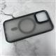 Задняя крышка Iphone 13/14 матово-прозрачная с Magsafe, силиконовый борт, в тех.паке, серая