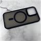 Задняя крышка Iphone 15 Pro Max матово-прозрачная с Magsafe, силиконовый борт, в тех.паке, черная