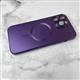 Силиконовый чехол Iphone 12 (6.1) плотный, матовый с защитой камеры и MagSafe, в тех.паке, темно-фиолетовый