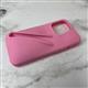 Силиконовый чехол Iphone 15 Pro Max матовый с отверстим для помады, в тех.паке, розовый