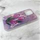 Задняя крышка Iphone 15 серая подложка, яркий рисунок тюльпаны