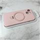 Силиконовый чехол Iphone 14 (6.1) CASE с бархатом внутри, MagSafe-подставка, с защитой камеры, розовый