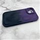 Силиконовый чехол Iphone 14 Pro (6.1) рельефно-объемный с защитой камеры, переход фиолетово-черный