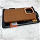 Задняя крышка Iphone 15 Pro Max KAJSA под кожу с узором и бархатом внутри, коричневая