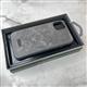 Задняя крышка Iphone 15 Pro Max SYMPHONY под кожу с прострочкой, рельефный лев, серая