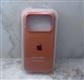 Силиконовый чехол Iphone 17 Silicone Case без защиты камеры, с логотипом, в блистере, оранжевый