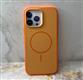 Задняя крышка Iphone 11 матовая с MagSafe, металлические кнопки, в тех.паке., оранжевая