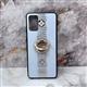 Задняя крышка TYBOMB Xiaomi Redmi 15C полосы из страз, с кольцом, силиконовый борт, белая