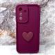 Силиконовый чехлол Xiaomi Redmi A4 матовый,защита камеры, выпуклое сердце, в тек.паке., бордовый