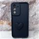 Силиконовый чехлол Xiaomi Redmi A4 матовый,защита камеры, выпуклое сердце, в тек.паке., черный