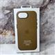 Задняя крышка Iphone 16 E Leather Case под кожу, с лого, magsafe, в упаковке, коричневая