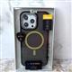 Задняя крышка Iphone 15 Pro ILEX, матово-прозрачная с цветным MagSafe, желтая