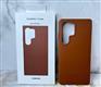 Задняя крышка Samsung Galaxy S24 Ultra Vegan Leather Case под кожу, с лого, MagSafe, в упаковке, коричневая