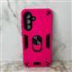 Задняя крышка Xiaomi Redmi Note 14 матовая, противоударная с кольцом, ярко-розовая