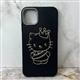 Силиконовый чехол Xiaomi POCO M7 PRO под кожу, Hello Kitty, золотая окантовка, черный
