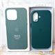 Задняя крышка Iphone 16 Pro Max Leather Case с логотипом, анимацией и сенсорной клавишей, зеленая