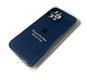 Силиконовый чехол Iphone 12 Pro Max (6.7) Silicon Case с логотипом, закрытый низ, в блистере, темно-синий