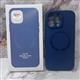 Силиконовый чехол Iphone 11 Silicone case без логотипа, защита камеры, с поддержкой Magsafe, закрытый низ, в упаковке, темно-синий