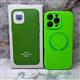 Силиконовый чехол Iphone 11 Silicone case без логотипа, защита камеры, с поддержкой Magsafe, закрытый низ, в упаковке, салатовый