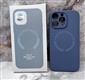 Силиконовый чехол Iphone 11 Silicone case без логотипа, защита камеры, с поддержкой Magsafe, закрытый низ, в упаковке, чернично-серый