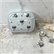 Чехол для Air Pods 1/2 плотный, прозрачный с накладными фигурками, сердечки
