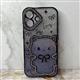 Силиконовый чехол Iphone 16 Pro Max Hello Kitty прозрачный с блестящей подложкой, стразы у камеры, фиолетовый