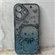 Силиконовый чехол Iphone 16 Pro Max Hello Kitty прозрачный с блестящей подложкой, стразы у камеры, голубая