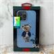 Задняя крышка Iphone 13 Pro SANTA BARBARA, силиконовый борт, бархат внутри, мишка на голубом