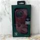 Задняя крышка Iphone 15 Pro SANTA BARBARA, силиконовый борт, бархат внутри, металлическая подставка, бордовая