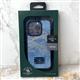 Задняя крышка Iphone 16 Pro SANTA BARBARA, силиконовый борт, бархат внутри, под кожу змеи, синяя
