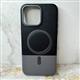 Задняя крышка Iphone 15 Pro Max PHONE CASE двухцветная, под кожу с MagSafe, черная