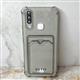 Силиконовый чехол Samsung Galaxy A70 прозрачный с визитницей (CARD CRYSTAL), черный