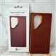 Задняя крышка Samsung Galaxy S24 Ultra Vegan Leather Case ребристая поверхность, с логотипом, в коробке, коричневая