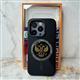 Задняя крышка Iphone 16 HIGH END CASE, MagSafe, Герб РФ, металлические кнопки, черная