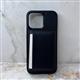 Задняя крышка Iphone 15 Pro Max под кожу с MagSafe + визитинца-кошелек, черная