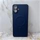 Задняя крышка Samsung Galaxy A07 силиконовый борт, под кожу с MagSafe, с защитой камеры, в тех.паке., темно-синяя