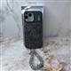 Задняя крышка KNIT Iphone 16 Pro Max со стразами, MagSafe-подставка + бусы на руку, серая