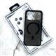 Задняя крышка Iphone 17 Pro Max MMkio прозрачно-матовая с MagSafe, ребристая поверхность, черная