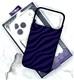 Задняя крышка Iphone 17 Pro Max/18 Pro Max FreeAir под карбон с MagSafe, металл. окантовка камеры, фиолетовая в крупную полоску