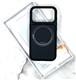 Задняя крышка Iphone 17/18 BINKSON под кожу с MagSafe, силиконовый борт, вращающаяся MagSafe-подставка, черная