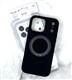 Задняя крышка Iphone 17 Pro Max KVZV матовый Soft touch, бархат внутри, вращающийся MagSafe-подставка, черная