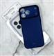 Силиконовый чехол Iphone 17 Pro KVZV матово-прозрачный, защита камеры, синий
