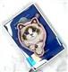Подставка фигурная с вышивкой Nimmy Friends для телефона с зеркальцем+MagSafe, кот с бубенчиком, розовая