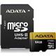 Карта памяти MicroSD 64GB A-Data Class 10 Premier One A2 UHS-II U3 V30 (290/260 Mb/s) + SD адаптер